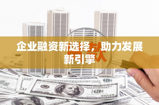 南充企业融资新选择，助力发展新引擎