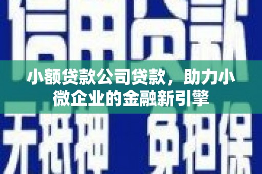 南充小额贷款公司贷款，助力小微企业的金融新引擎