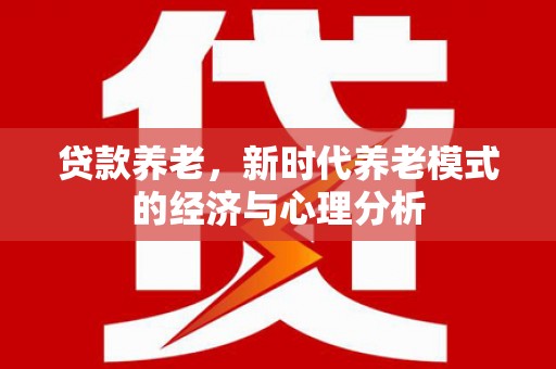 南充贷款养老，新时代养老模式的经济与心理分析