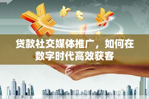 南充贷款社交媒体推广，如何在数字时代高效获客