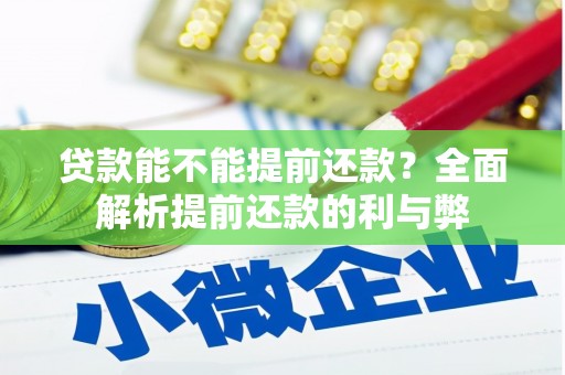 南充贷款能不能提前还款？全面解析提前还款的利与弊