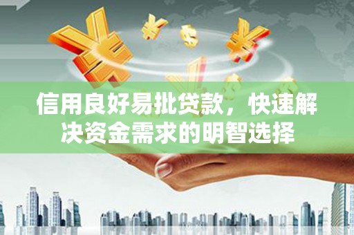 南充信用良好易批贷款，快速解决资金需求的明智选择