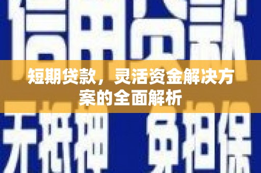 南充短期贷款，灵活资金解决方案的全面解析