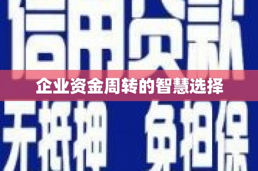 南充企业资金周转的智慧选择