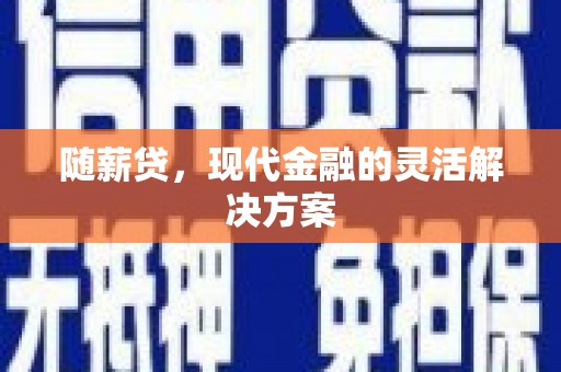 南充随薪贷，现代金融的灵活解决方案