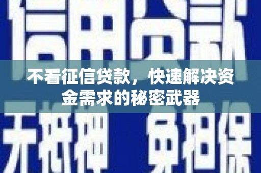 南充不看征信贷款，快速解决资金需求的秘密武器