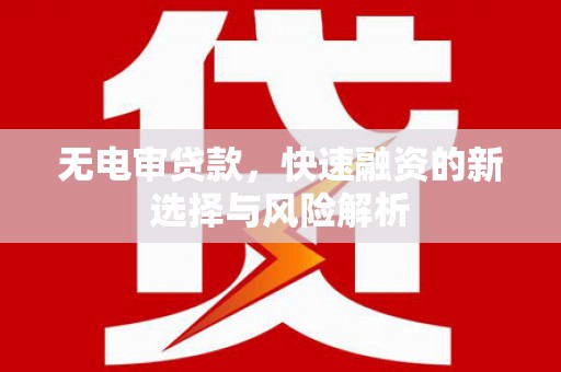 南充无电审贷款，快速融资的新选择与风险解析