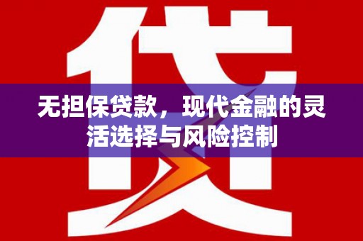 南充无担保贷款，现代金融的灵活选择与风险控制