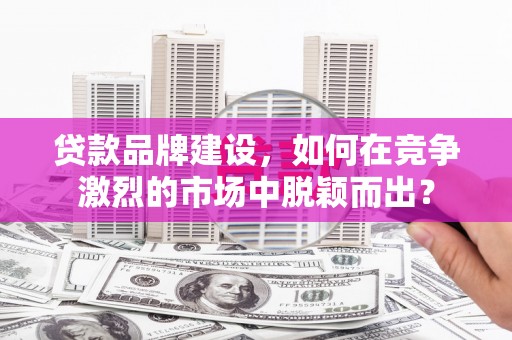 南充贷款品牌建设，如何在竞争激烈的市场中脱颖而出？