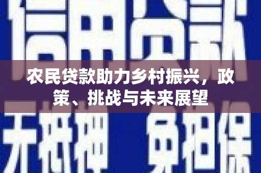 南充农民贷款助力乡村振兴，政策、挑战与未来展望