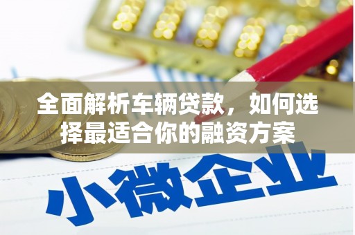 南充全面解析车辆贷款，如何选择最适合你的融资方案