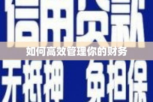 南充如何高效管理你的财务