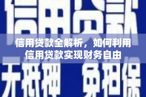 南充信用贷款全解析，如何利用信用贷款实现财务自由