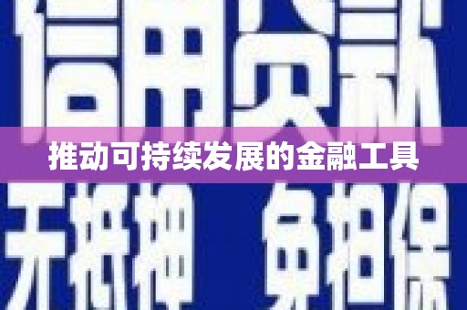 南充推动可持续发展的金融工具