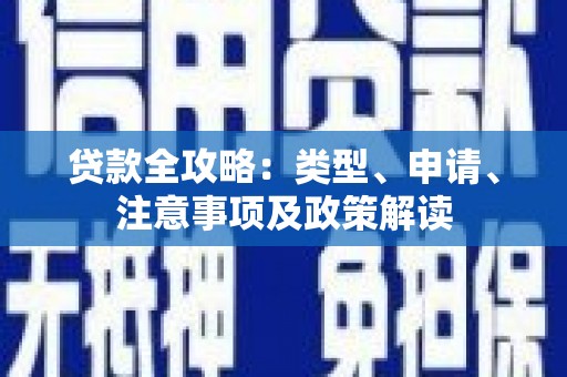 南充贷款全攻略：类型、申请、注意事项及政策解读